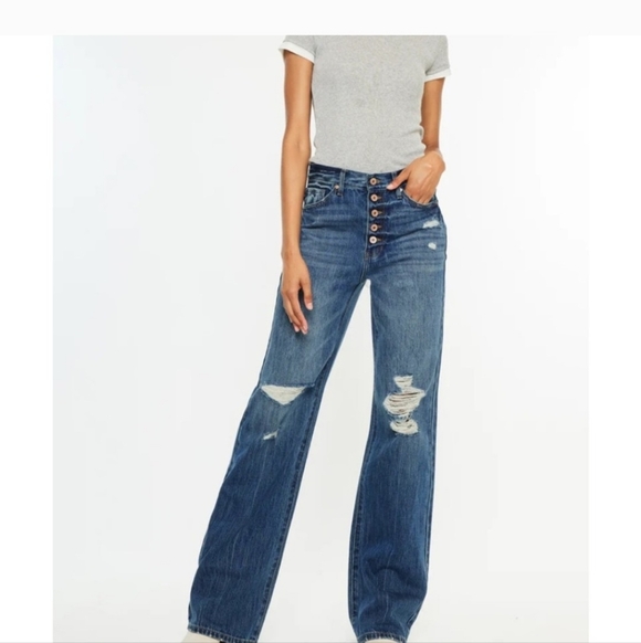 Kancan Ariena Ultra High Rise 90's Flare Jeans - Picture 2 of 3